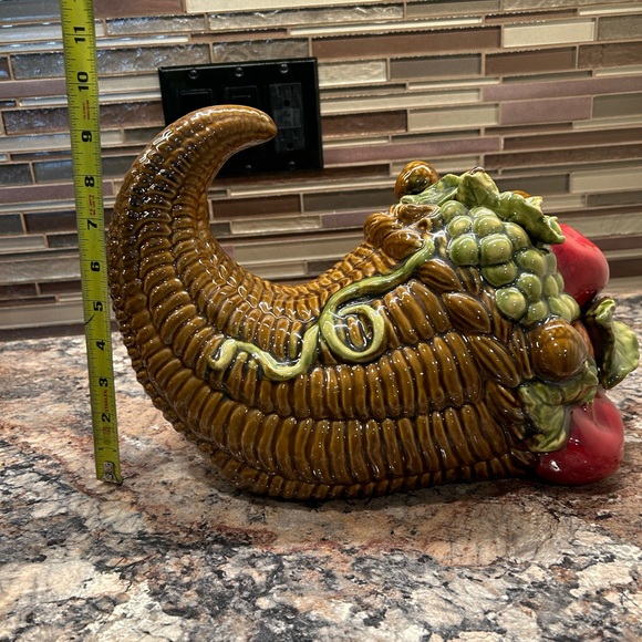 Chris Madden Ceramic Cornucopia Pumpkin Thanksgiving Fall Centerpiece - Picture 4 of 17